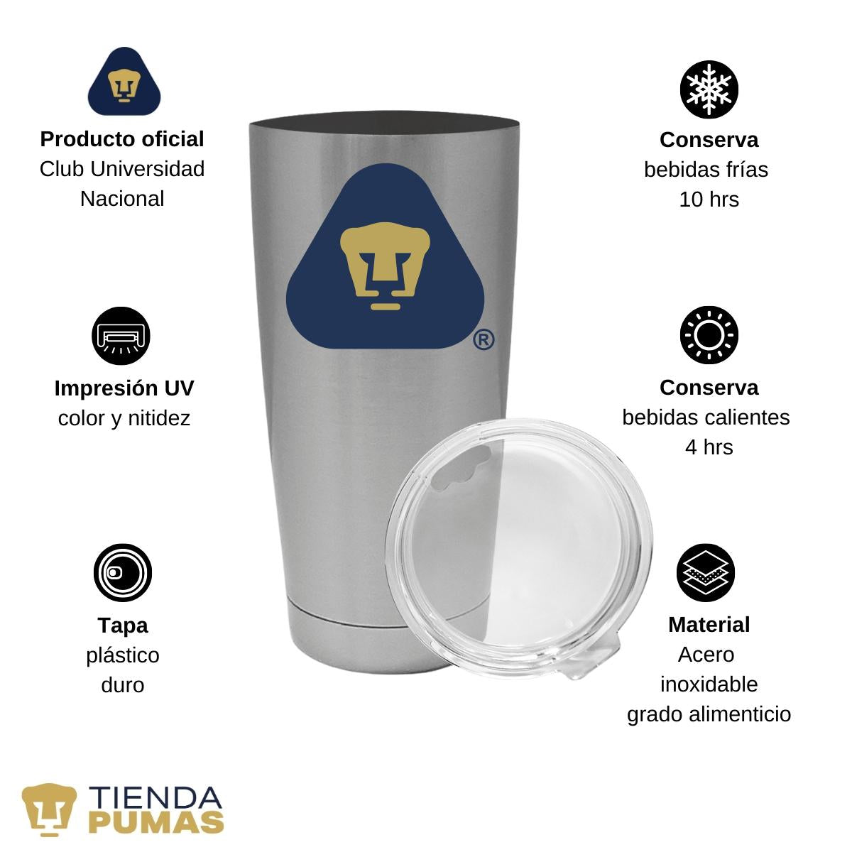 Termo 20 Oz Pumas UNAM Logo Triángulo