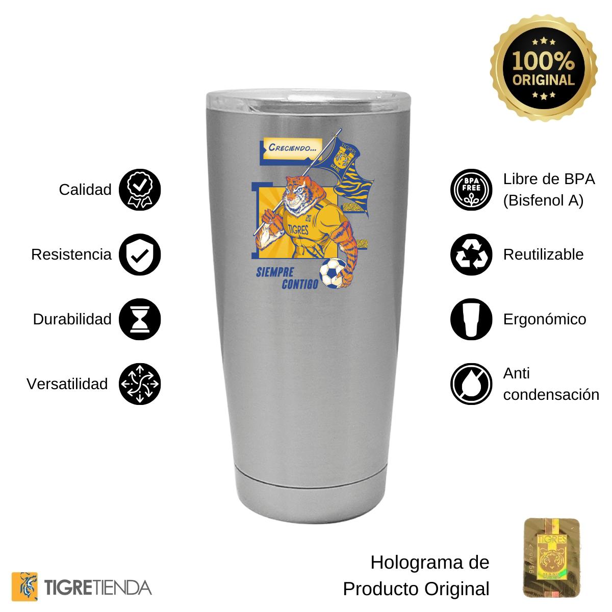 Termo 20 Oz Tigres UANL Creciendo Siempre