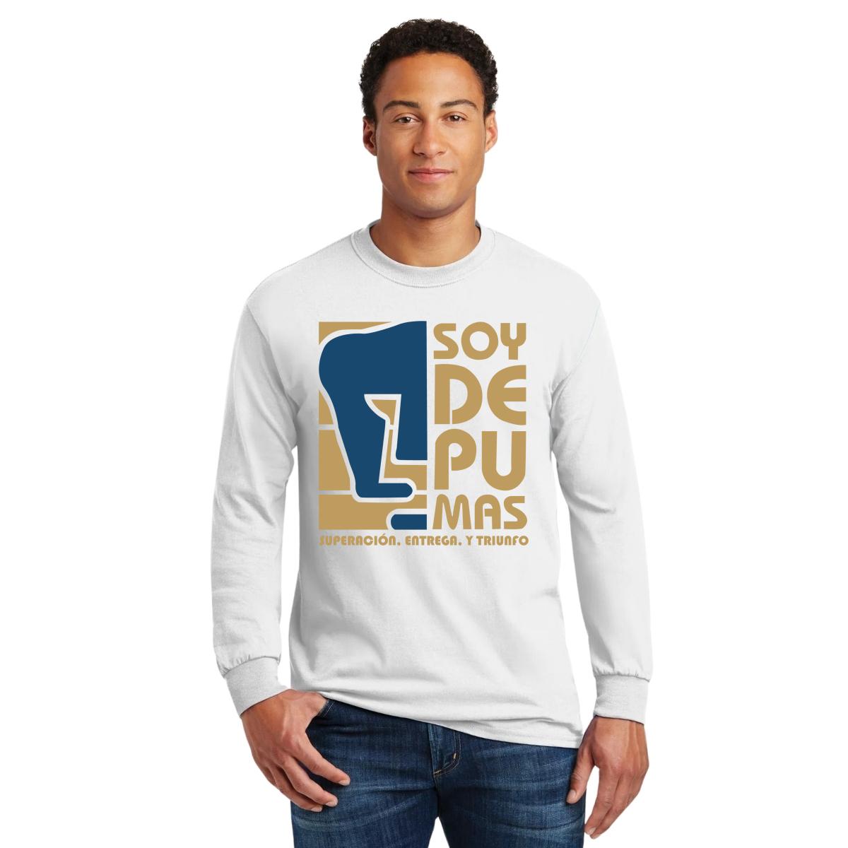 Playera Hombre Soy de Pumas Manga Larga