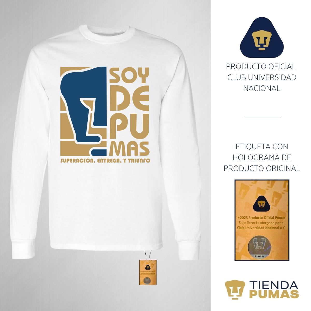 Playera Hombre Soy de Pumas Manga Larga