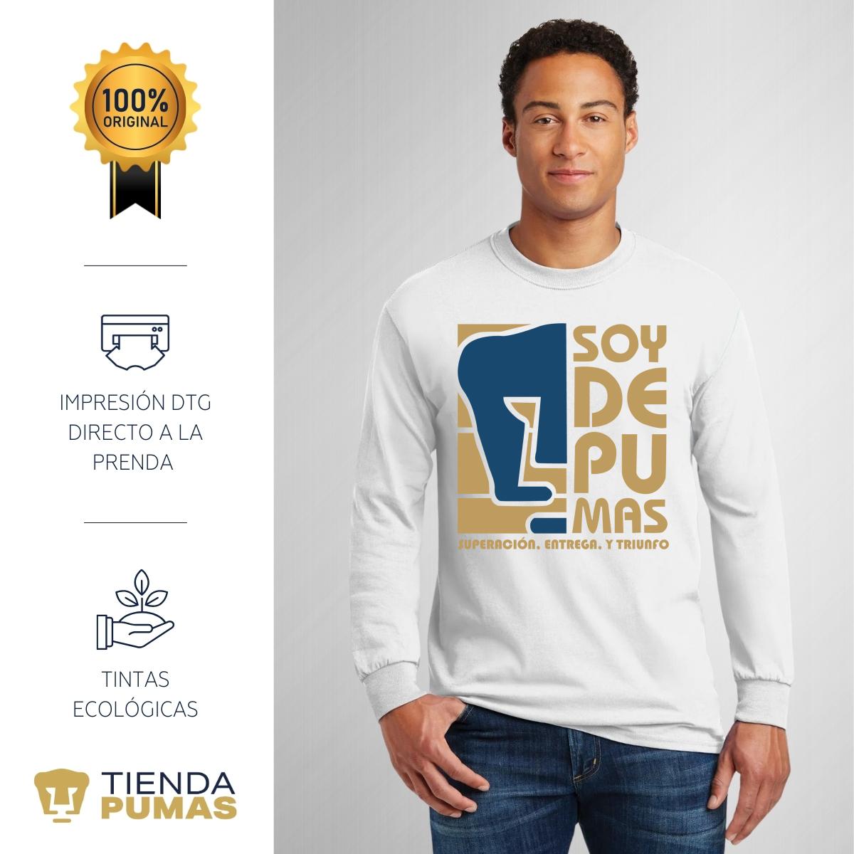 Playera Hombre Soy de Pumas Manga Larga