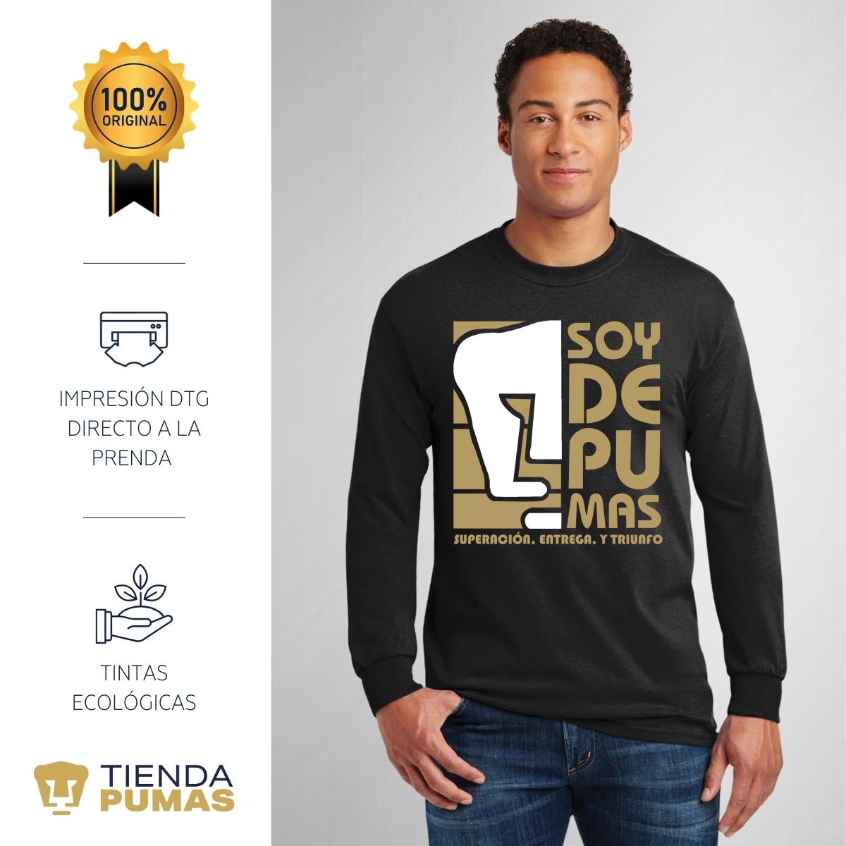 Playera Hombre Soy de Pumas Manga Larga