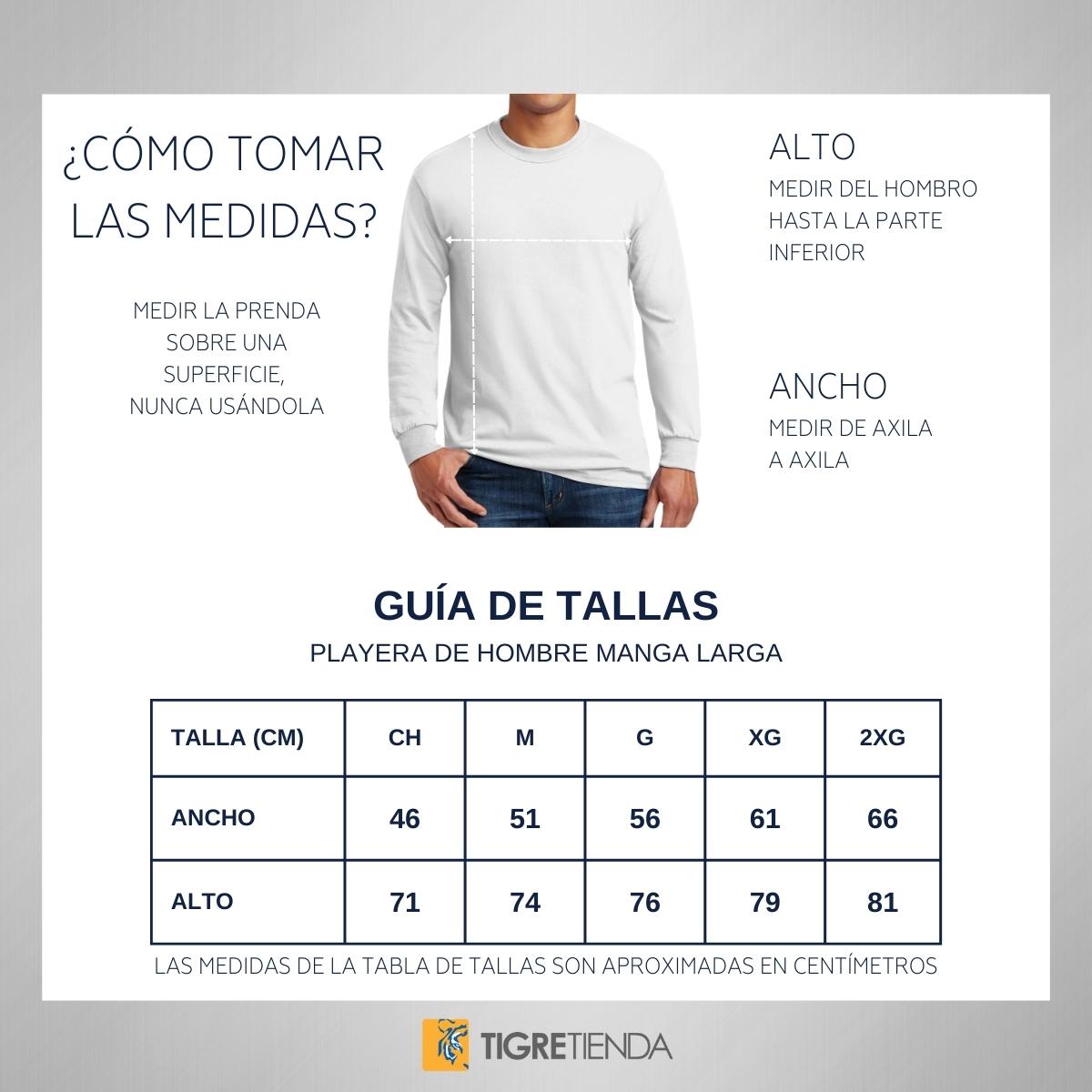 Playera Hombre Tigres UANL Manga Larga