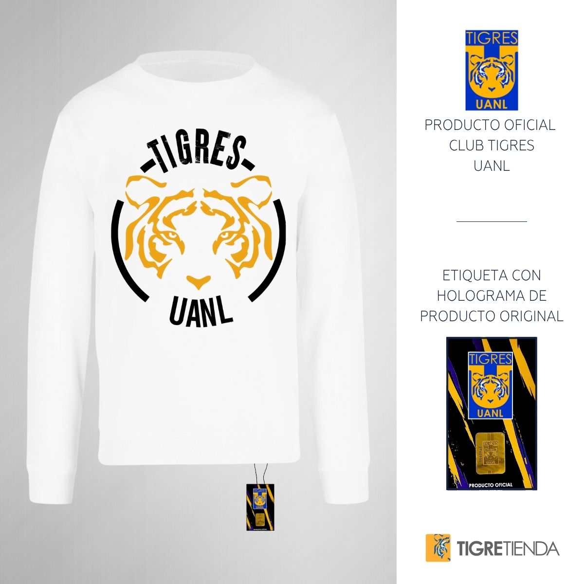 Playera Hombre Tigres Fanático UANL Manga Larga
