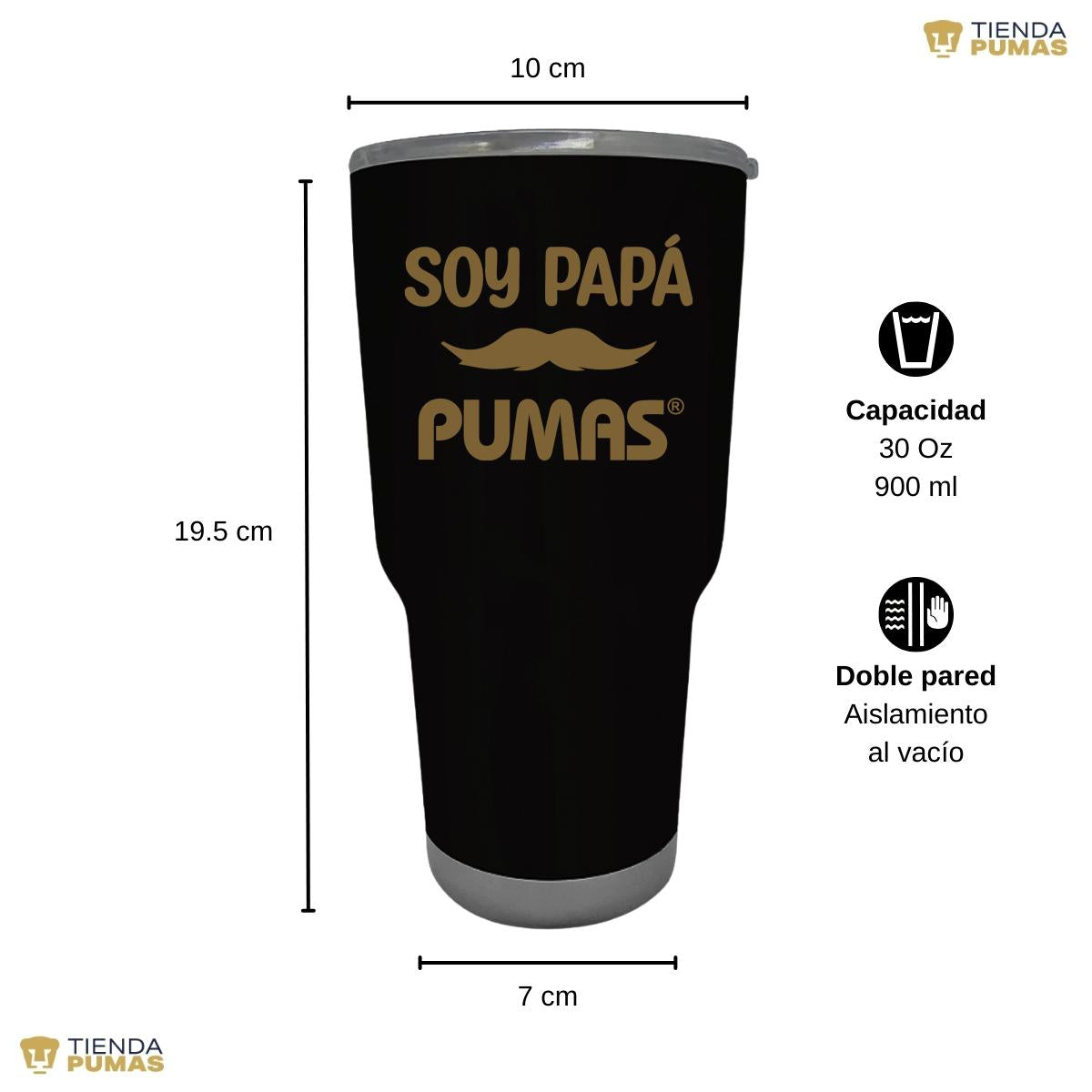 Termo Vaso Térmico 30 Oz Pumas UNAM Soy Papá