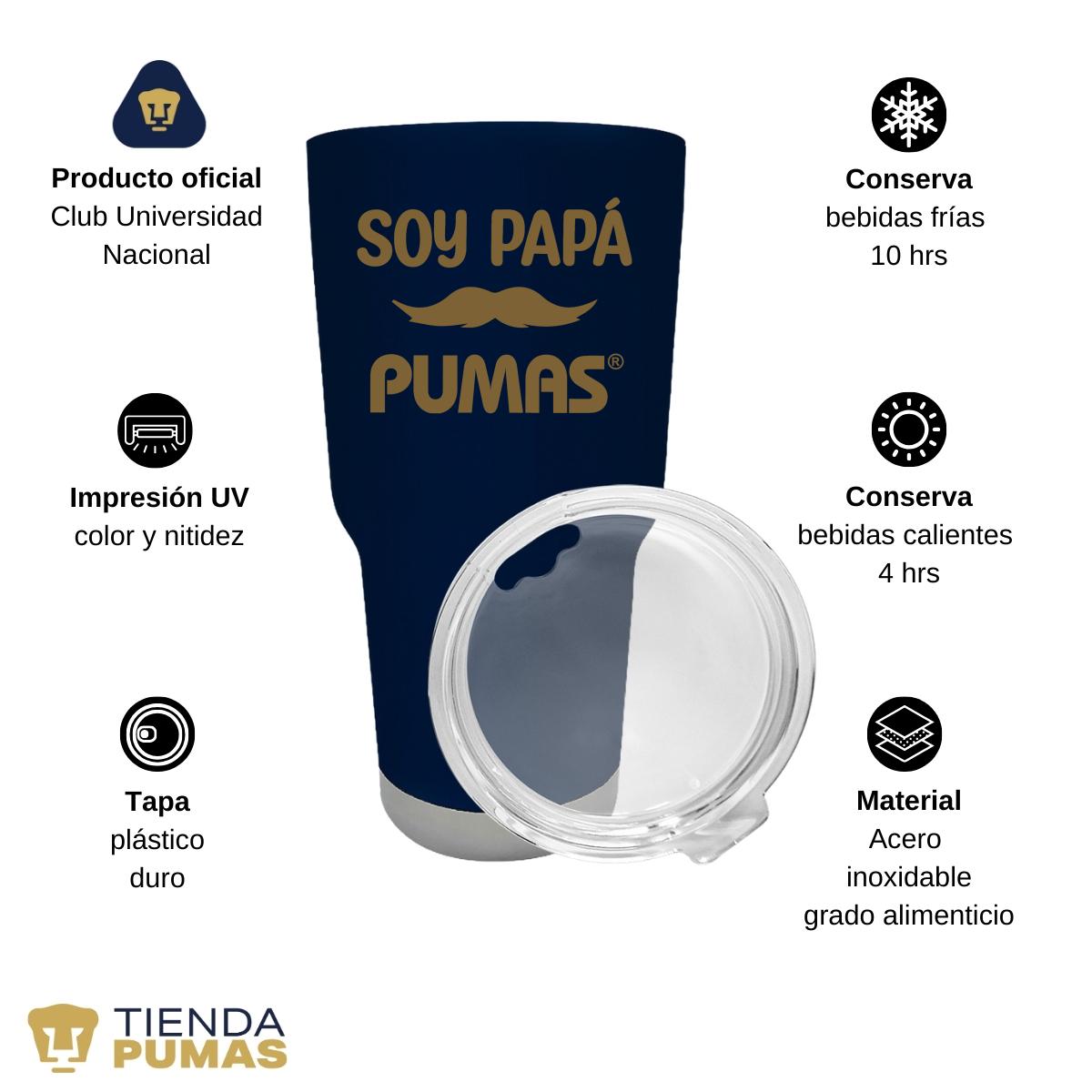 Termo Vaso Térmico 30 Oz Pumas UNAM Soy Papá