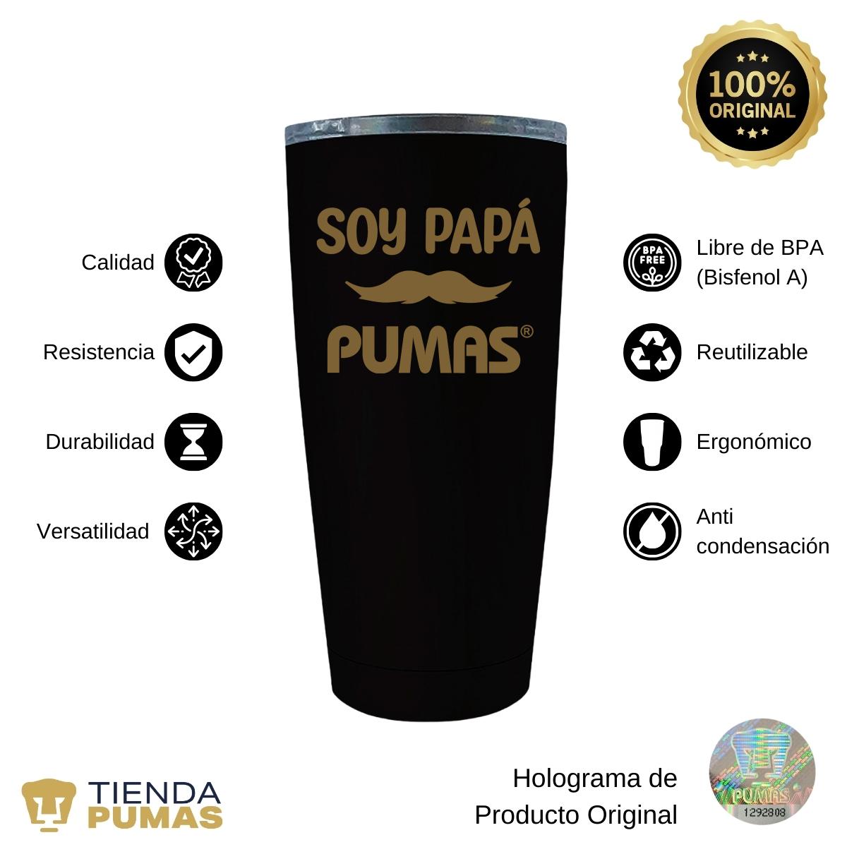 Termo Vaso Térmico 20 Oz Pumas UNAM Soy Papá