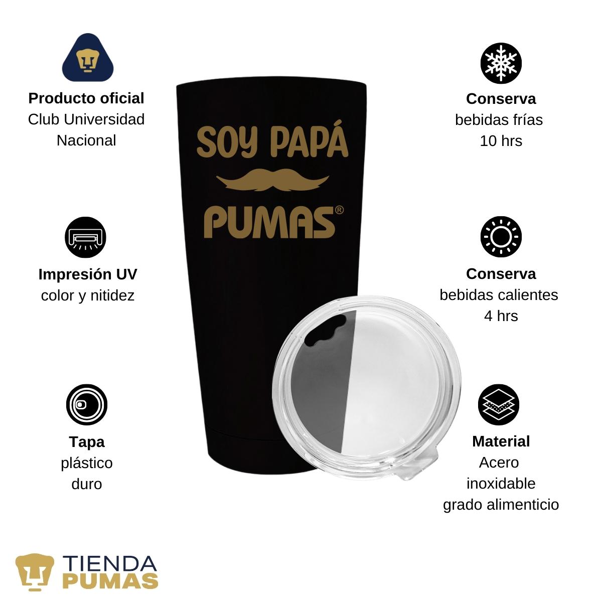 Termo Vaso Térmico 20 Oz Pumas UNAM Soy Papá