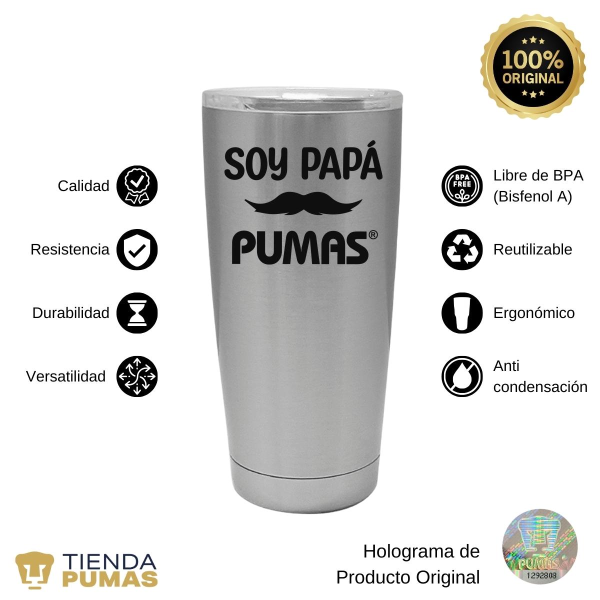 Termo Vaso Térmico 20 Oz Pumas UNAM Soy Papá