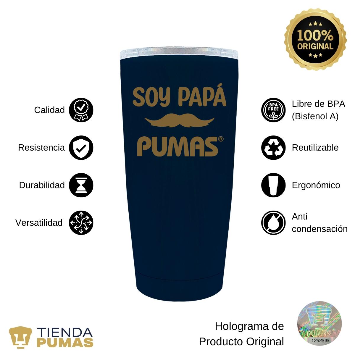 Termo Vaso Térmico 20 Oz Pumas UNAM Soy Papá