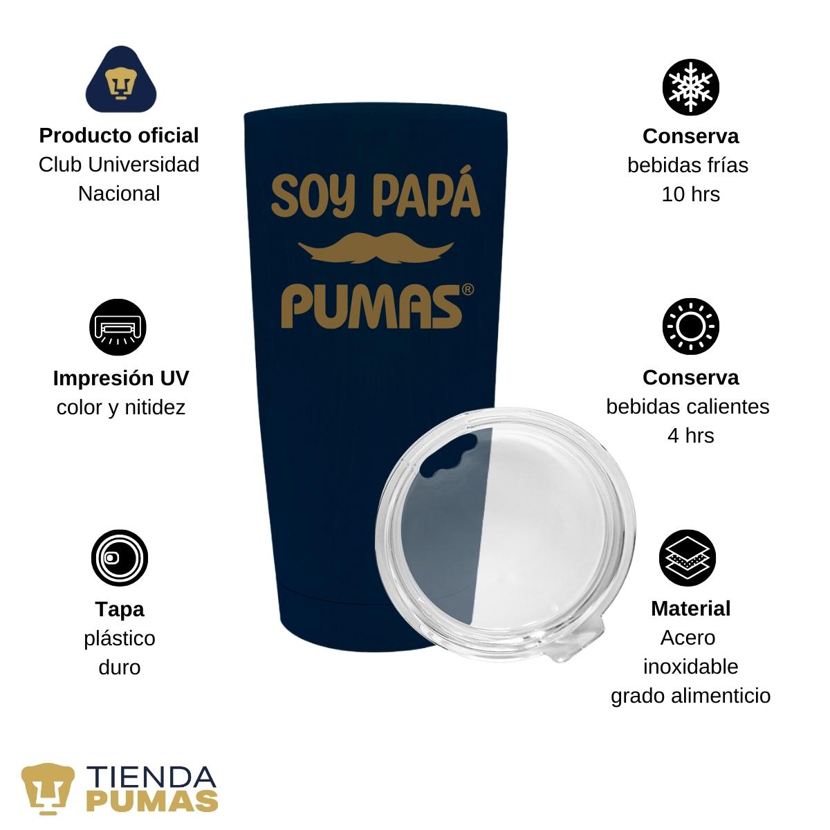 Termo 20 Oz Pumas UNAM Soy Papá