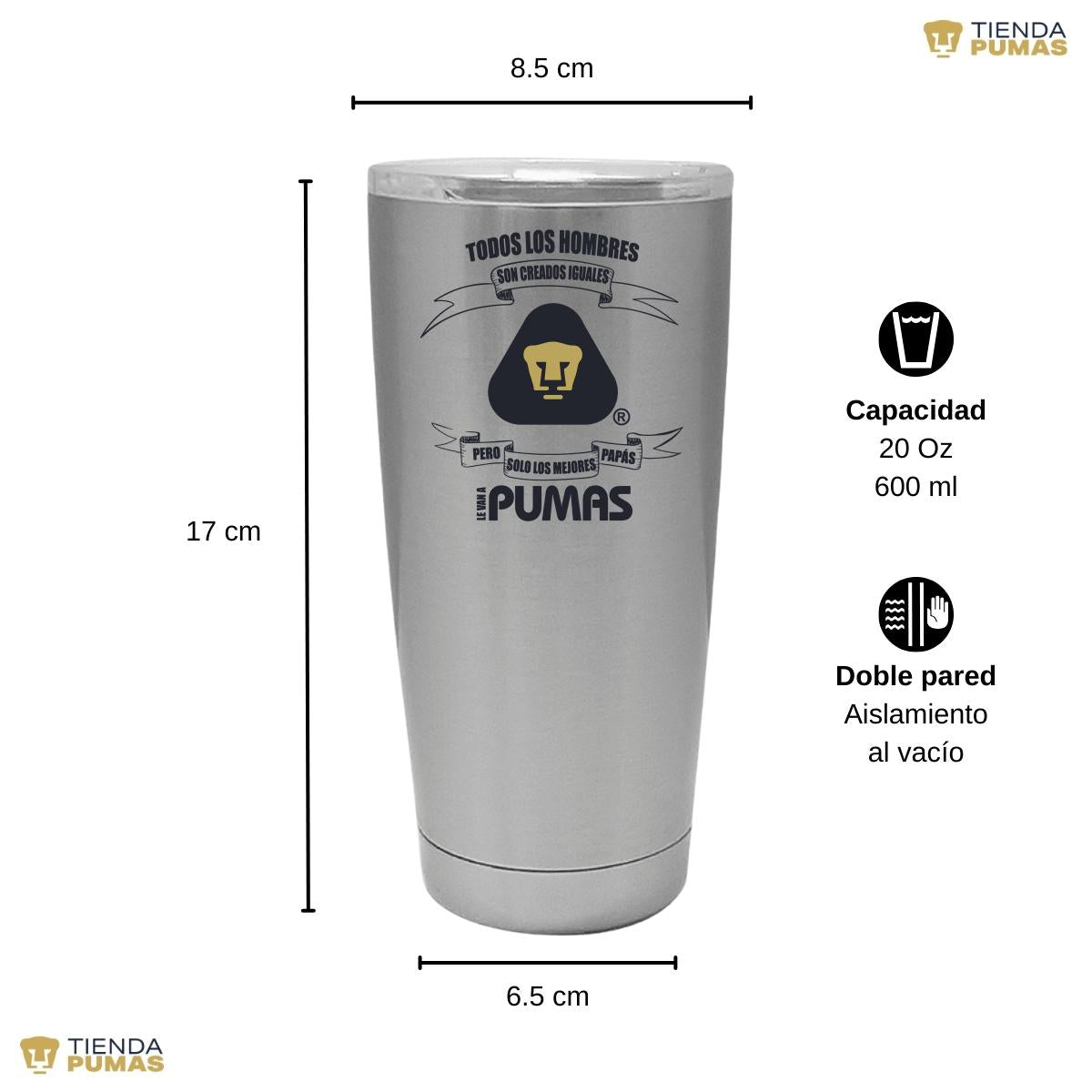 Termo 20 Oz Pumas UNAM El mejor Papá