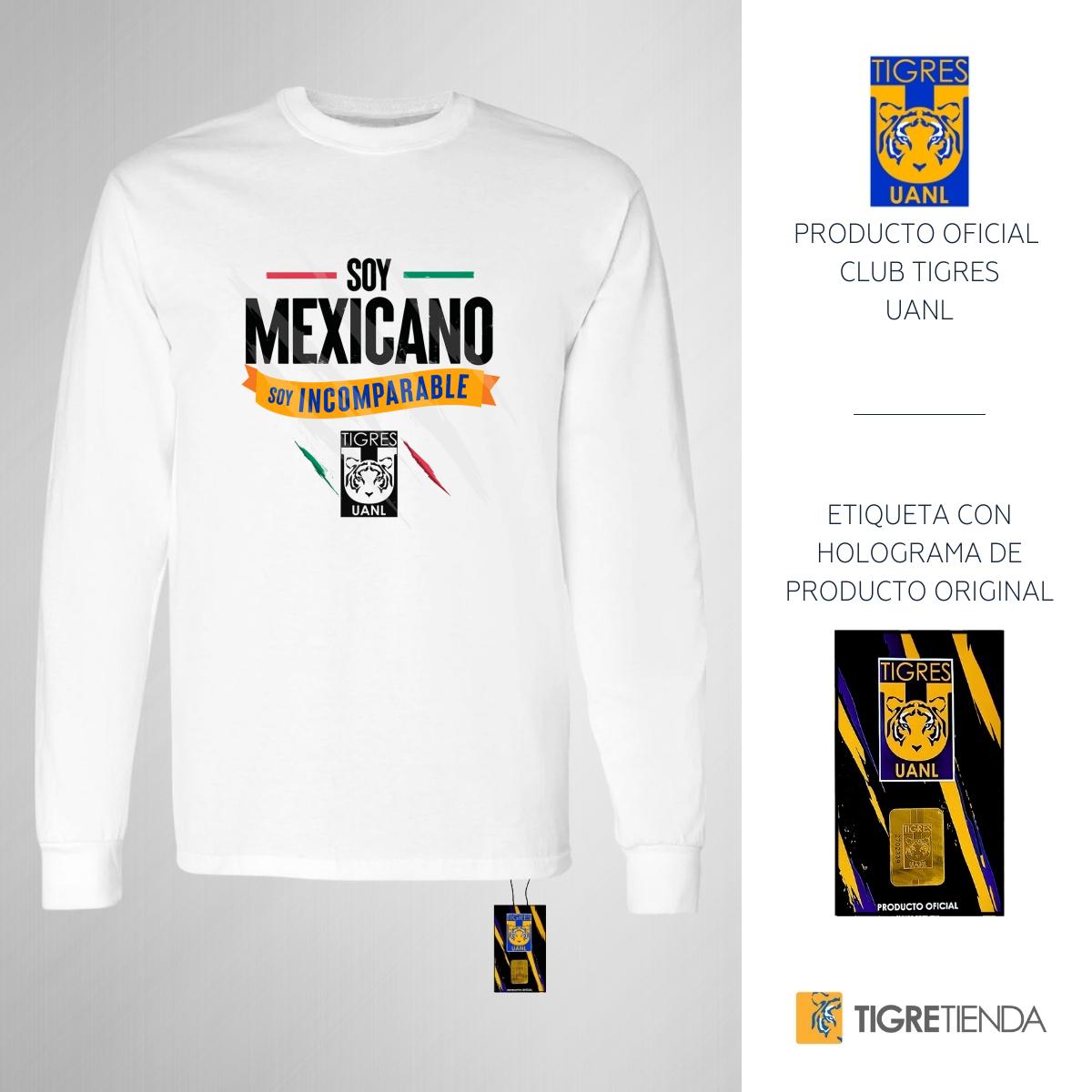 Playera Hombre Tigres Mexicano Incomparable Manga Larga