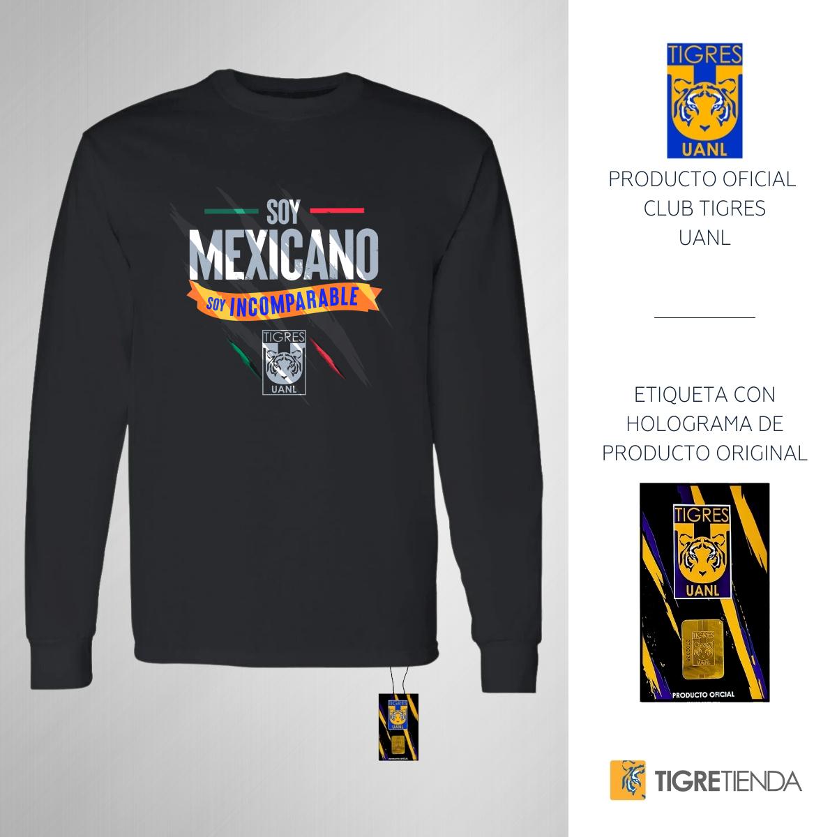 Playera Hombre Tigres Mexicano Incomparable Manga Larga