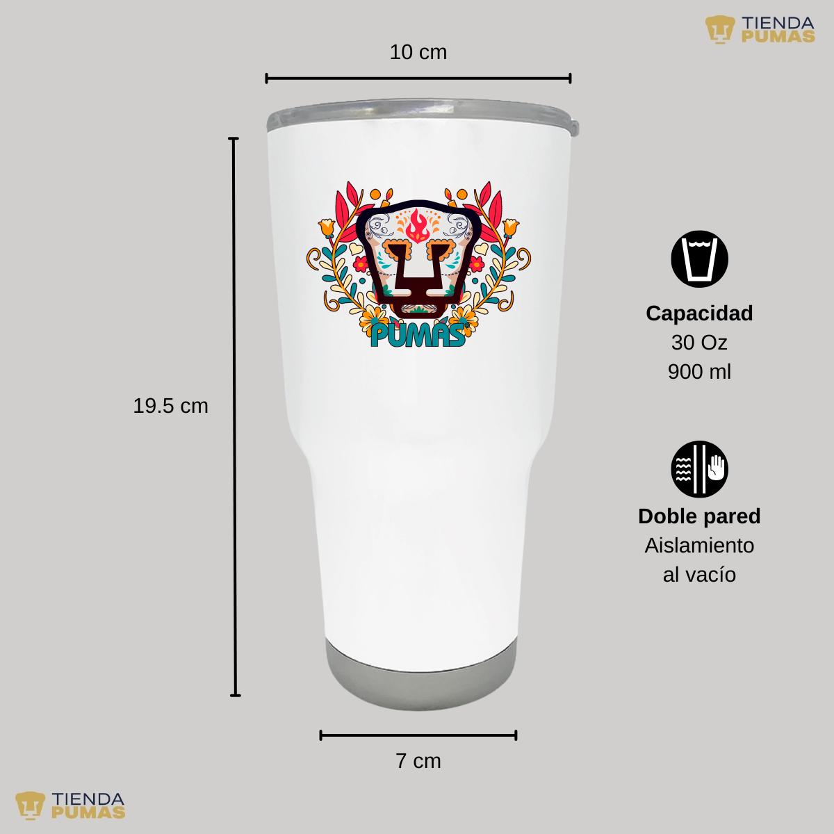 Termo 30 Oz Pumas UNAM Día de Muertos