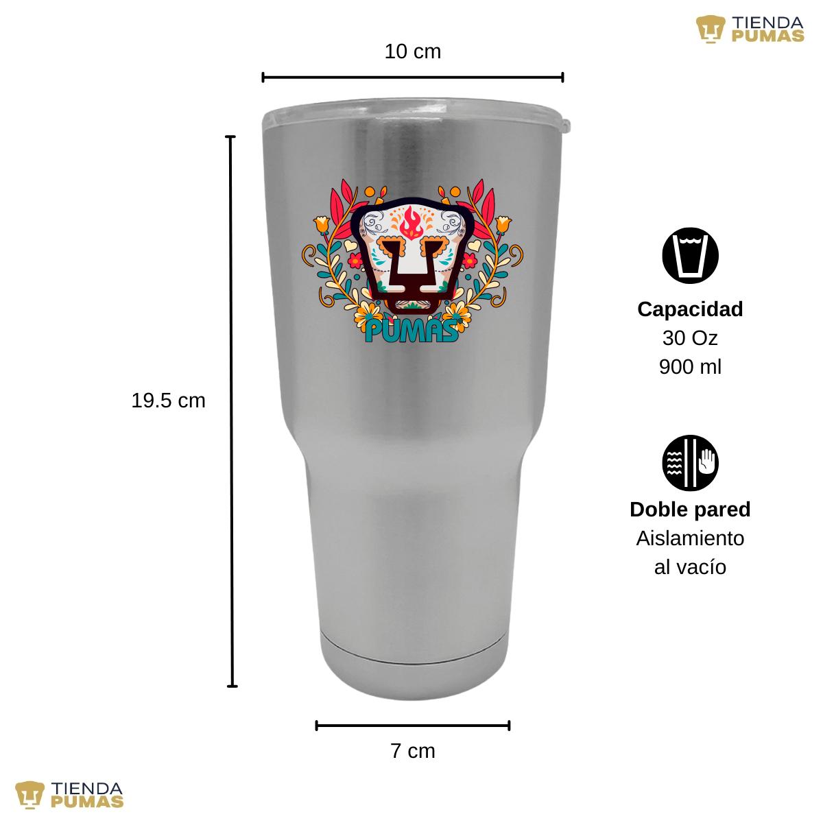 Termo 30 Oz Pumas UNAM Día de Muertos