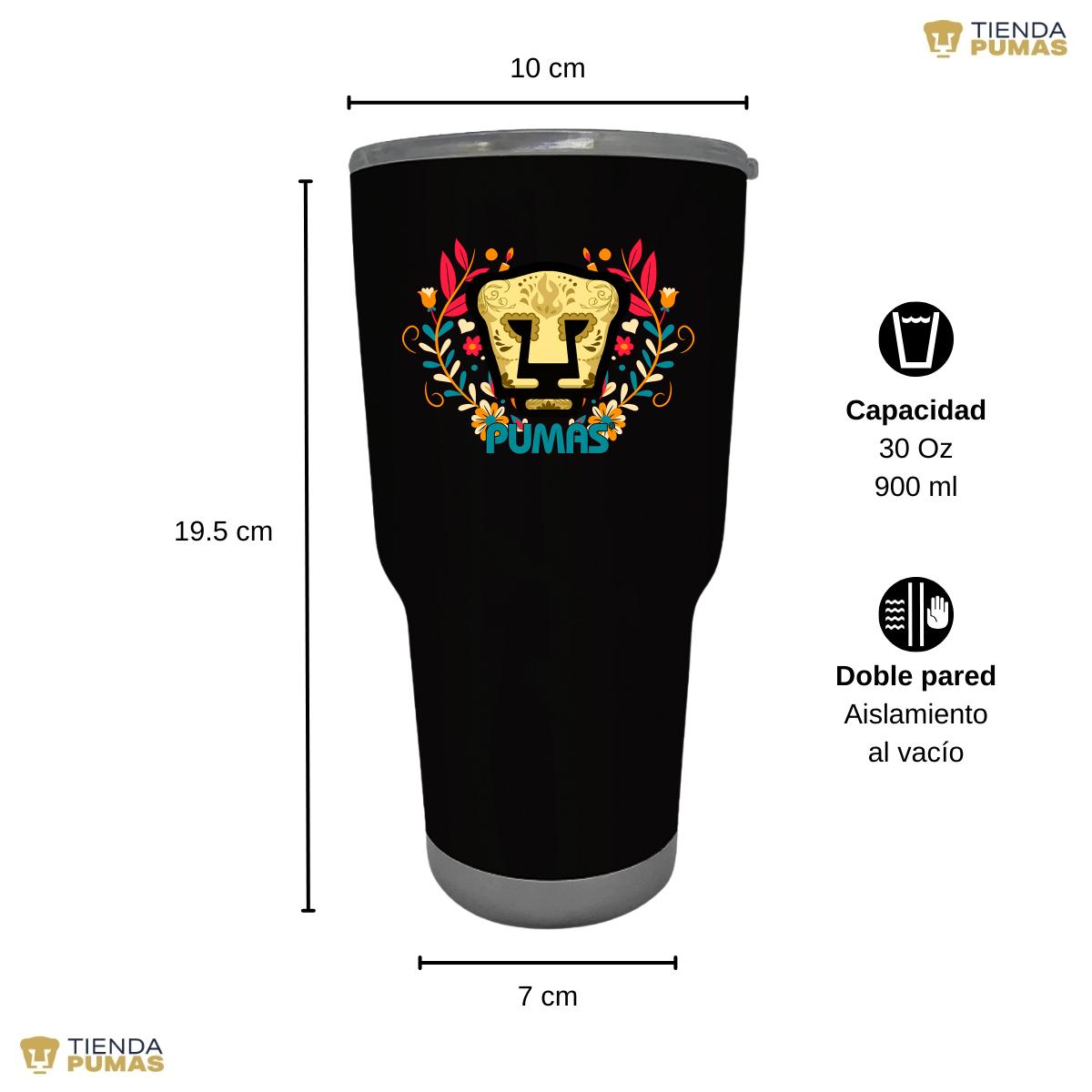 Termo 30 Oz Pumas UNAM Día de Muertos