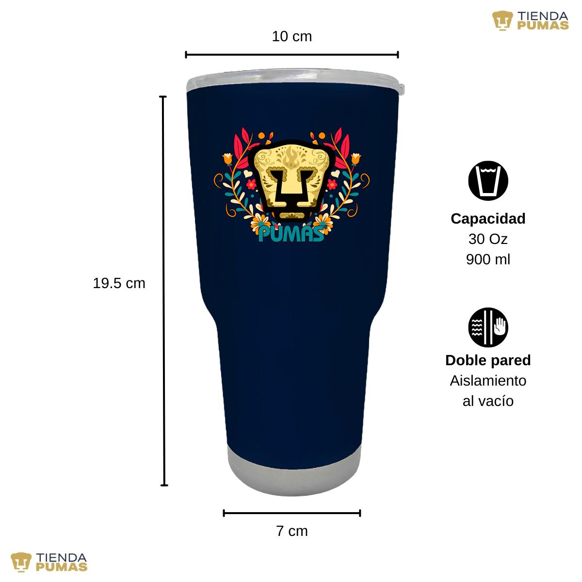 Termo 30 Oz Pumas UNAM Día de Muertos