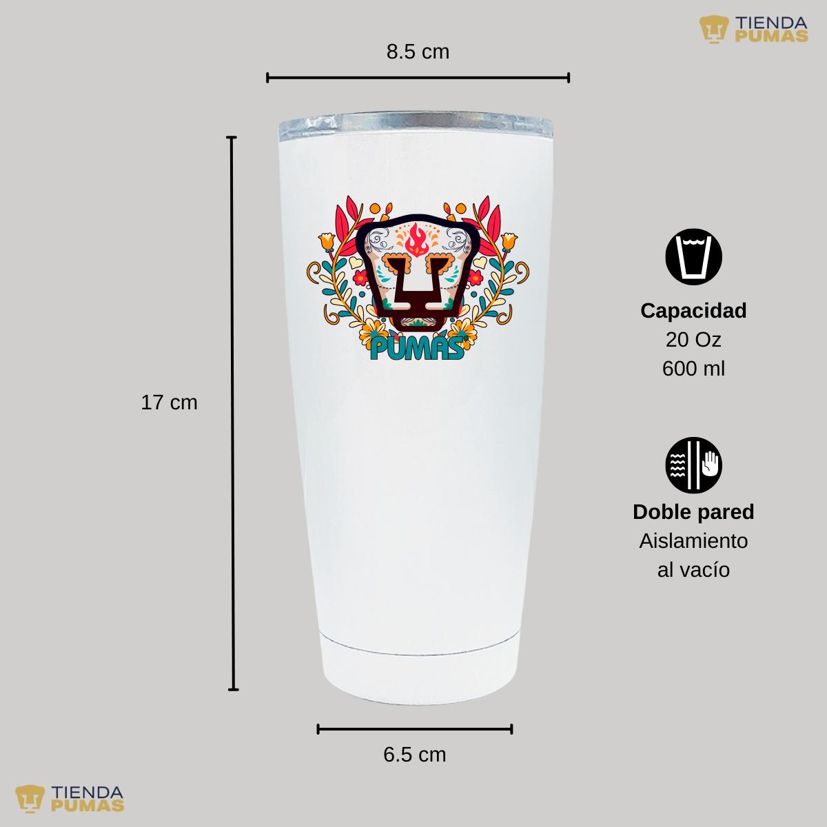 Termo 20 Oz Pumas UNAM Día de Muertos