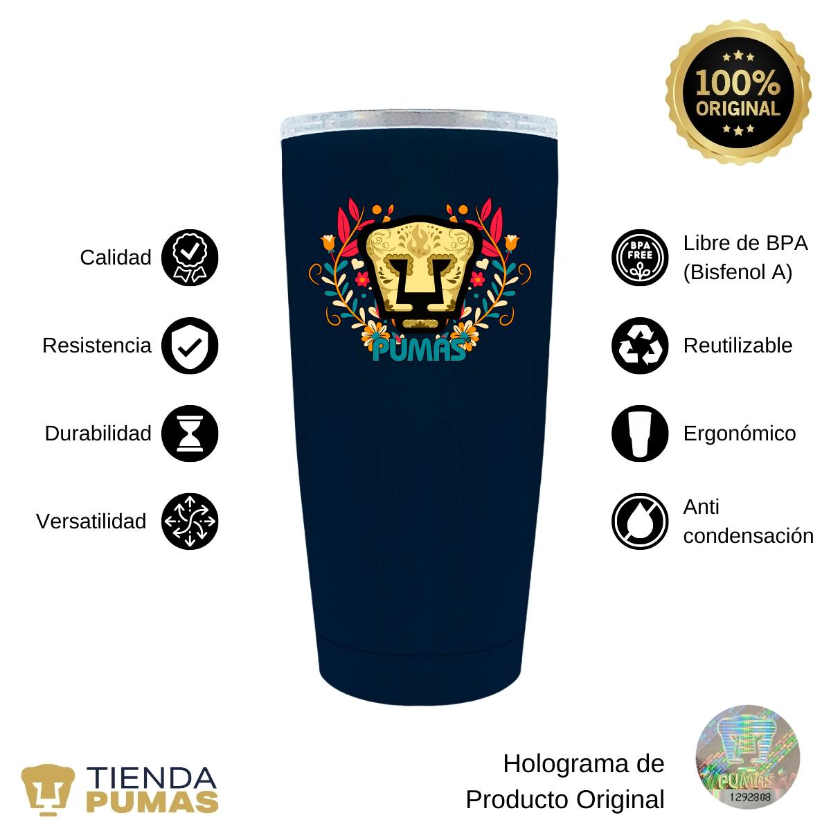 Termo 20 Oz Pumas UNAM Día de Muertos