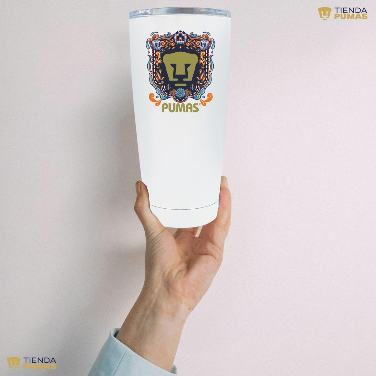 Termo 20 Oz Pumas UNAM Día de Muertos Celeste