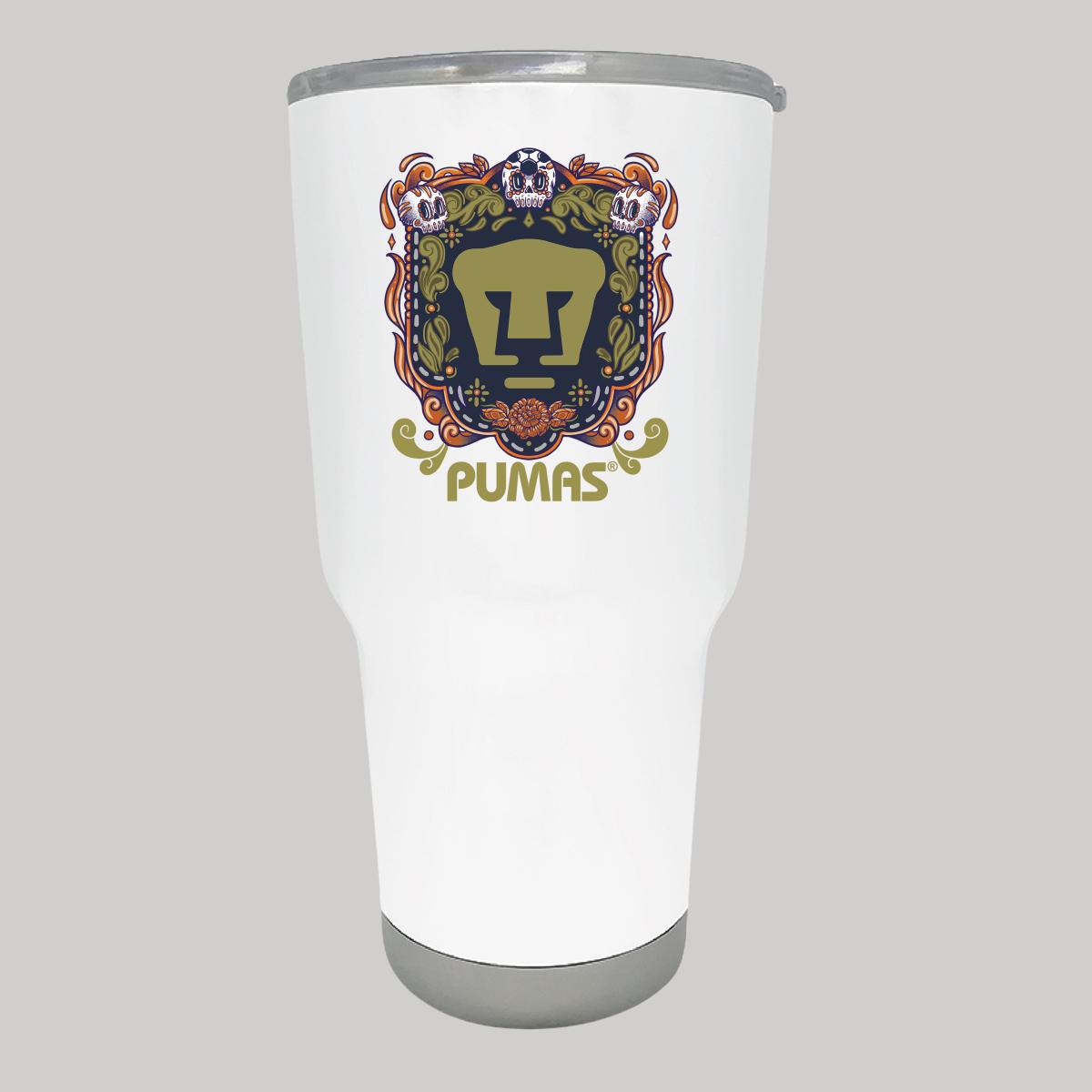 Termo 30 Oz Pumas UNAM Día de Muertos Naranja