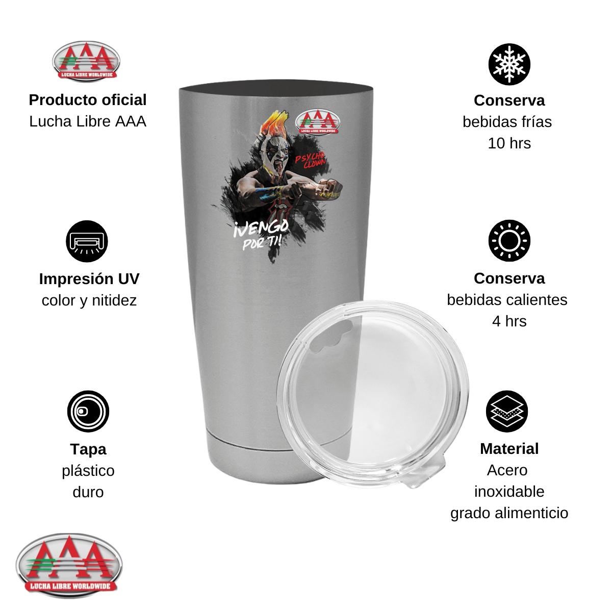 Termo 20 Oz Lucha Libre AAA Psycho Clown Vengo