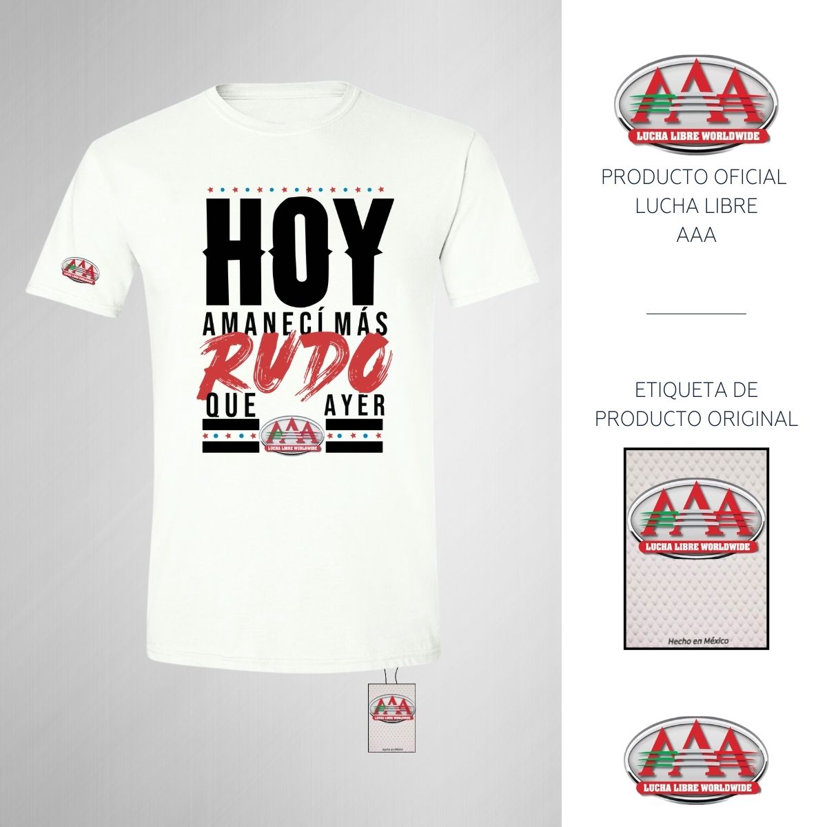Playera Lucha Libre AAA Hombre Amanecí Rudo OD76773