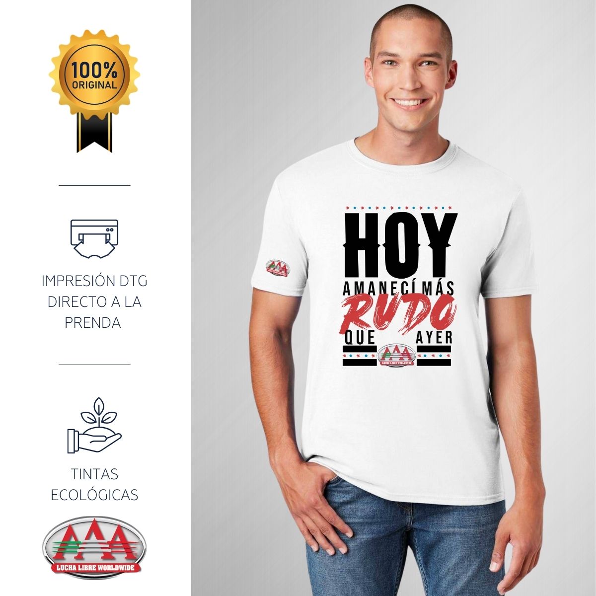 Playera Lucha Libre AAA Hombre Amanecí Rudo OD76773