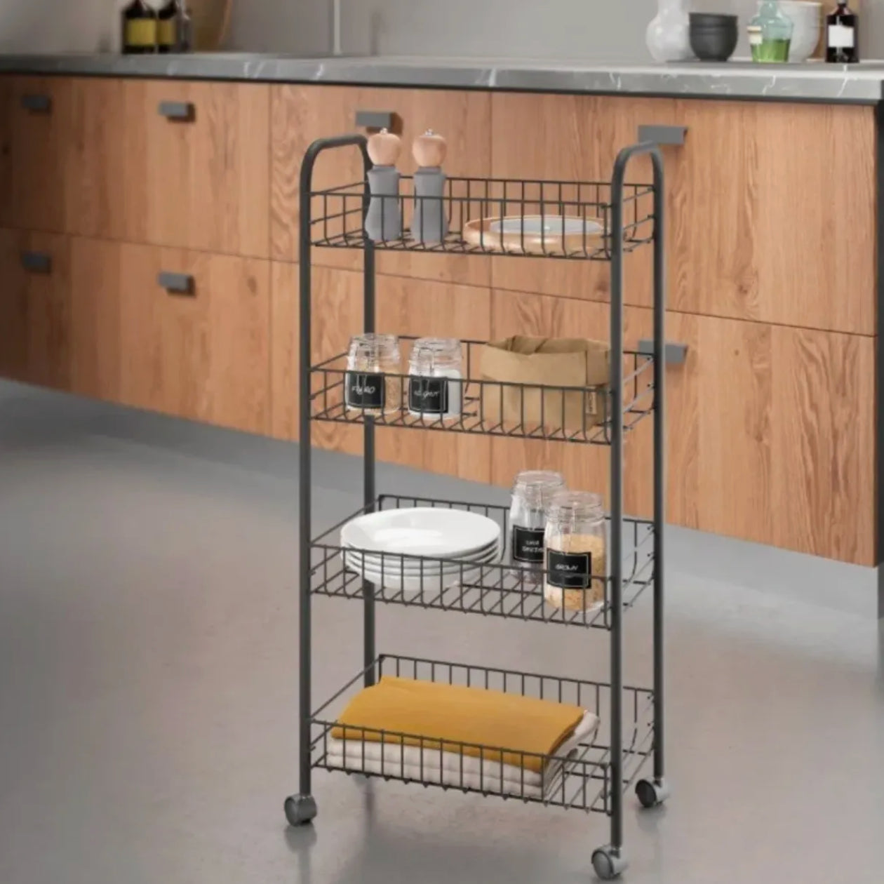 Carrito Organizador Multiusos de Metal Polytherm 4 Bandejas