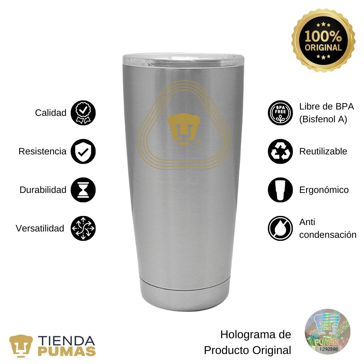 Termo 20 Oz Pumas UNAM Logo Líneas