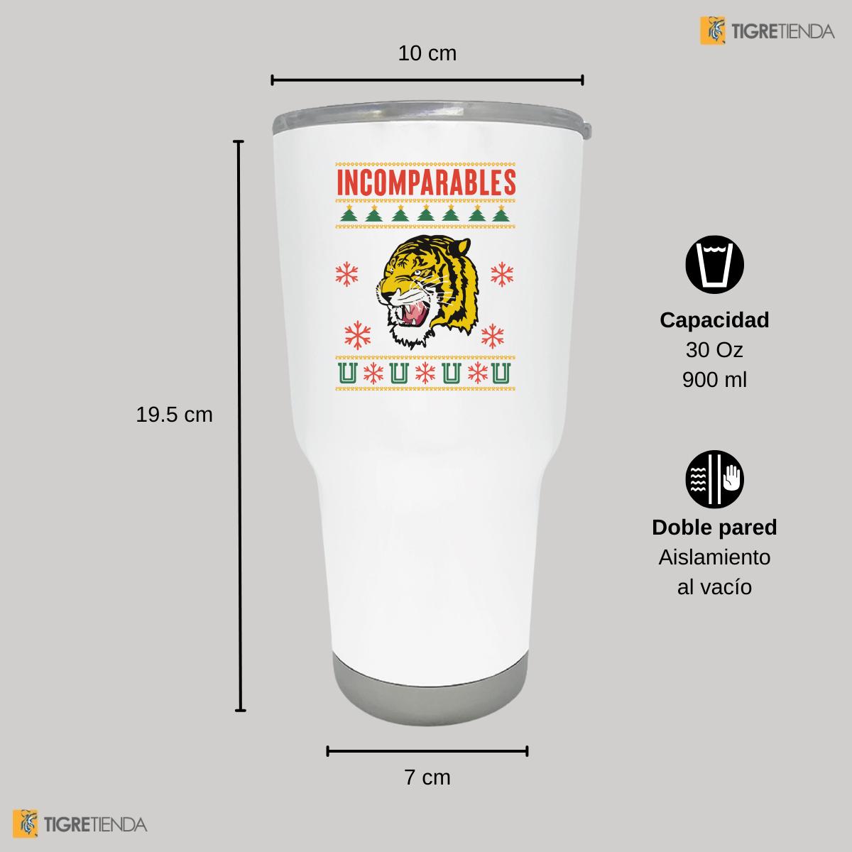 Termo 30 Oz Tigres UANL Incomparables Navideño