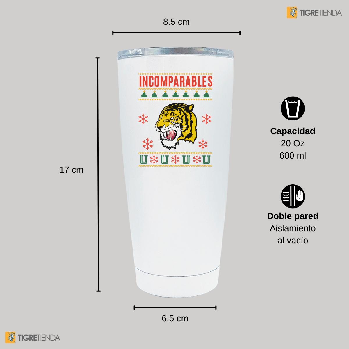 Termo 30 Oz Tigres UANL Incomparables Navideño
