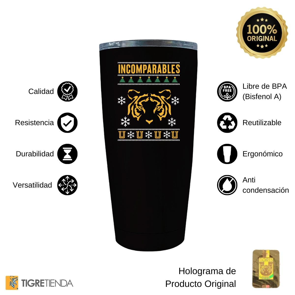 Termo 20 Oz Tigres UANL Navideño Incomparables