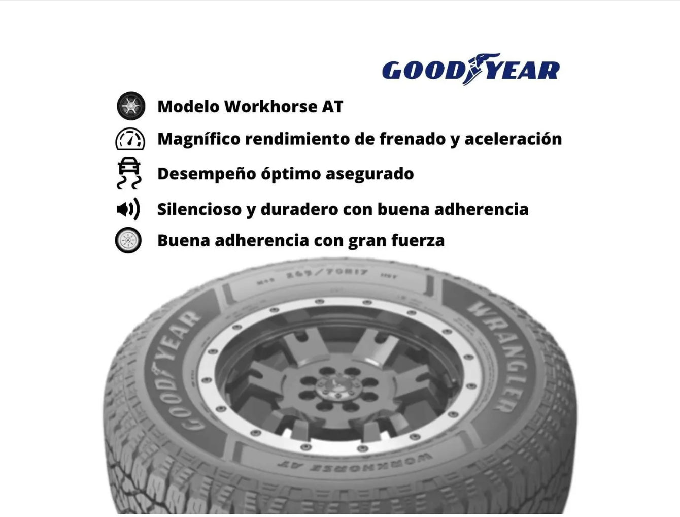 Llanta GOODYEAR 235/70R16 WRANGLER WORKHORSE AT 109T XL CAMIONETA