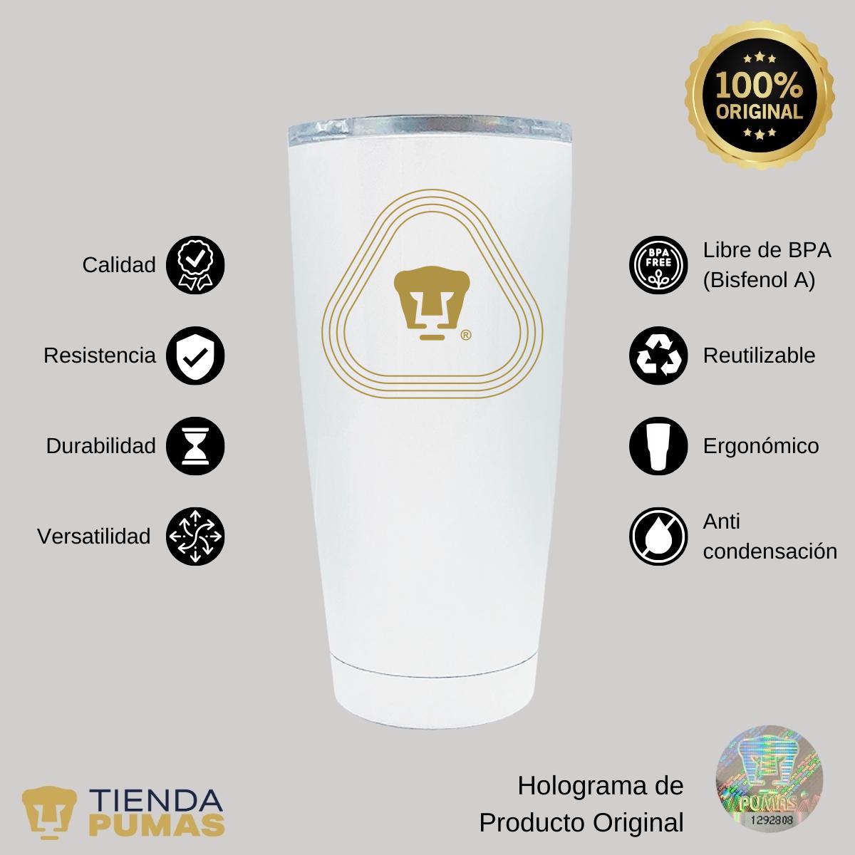 Termo 20 Oz Pumas UNAM Logo Líneas