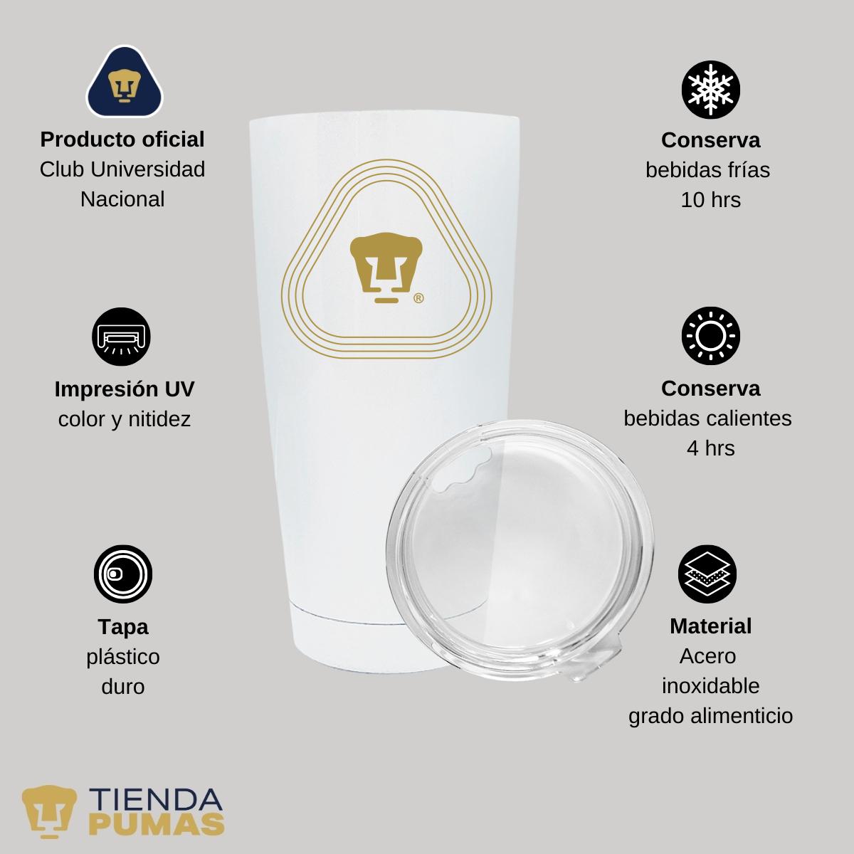 Termo 20 Oz Pumas UNAM Logo Líneas