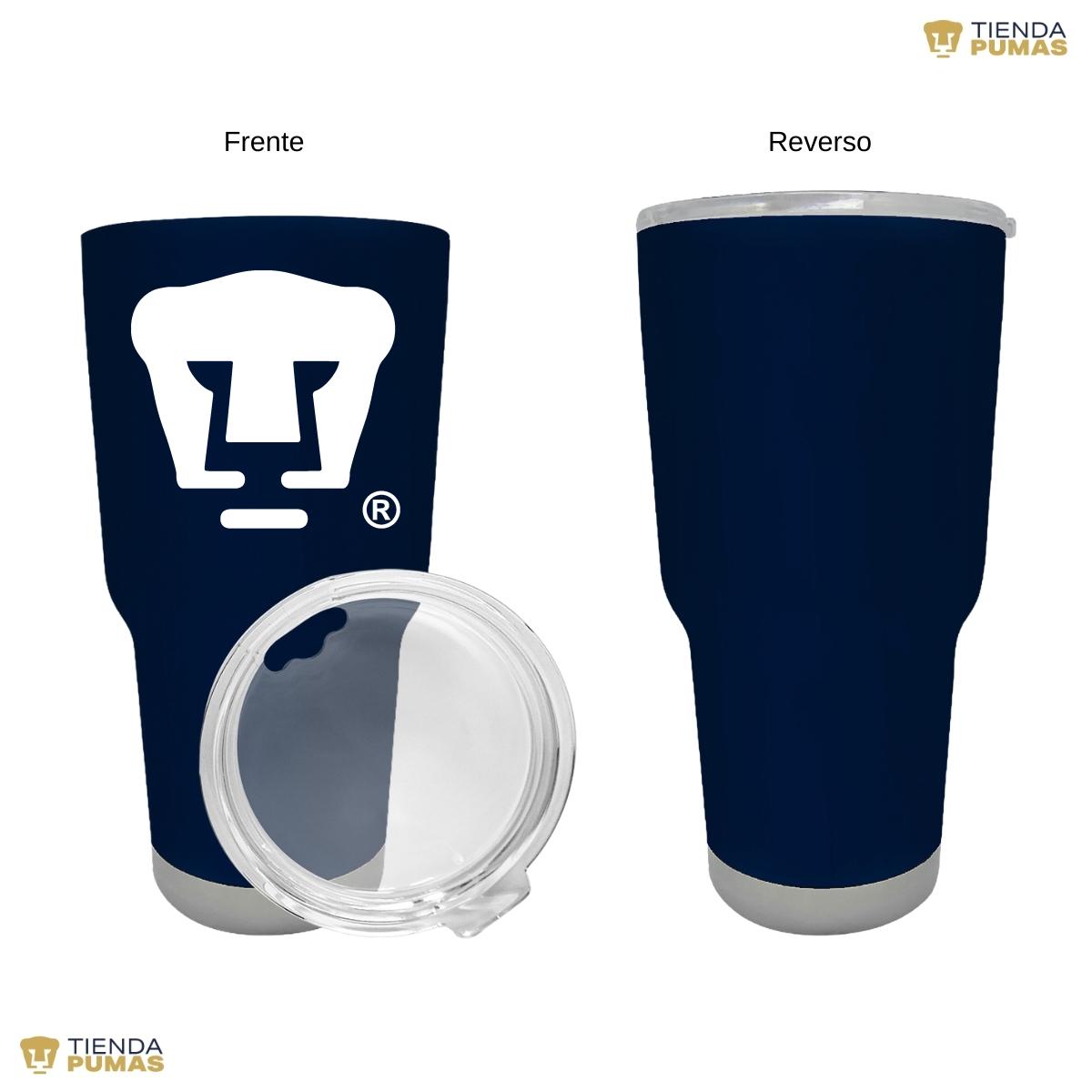 Termo 30 Oz Pumas UNAM Logo blanco