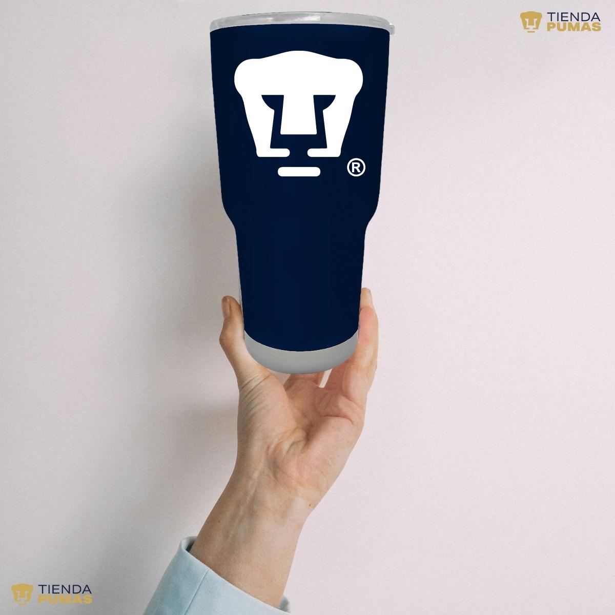 Termo 30 Oz Pumas UNAM Logo blanco