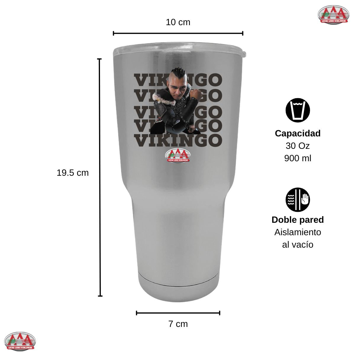 Termo 30 Oz Lucha Libre AAA Hijo del Vikingo