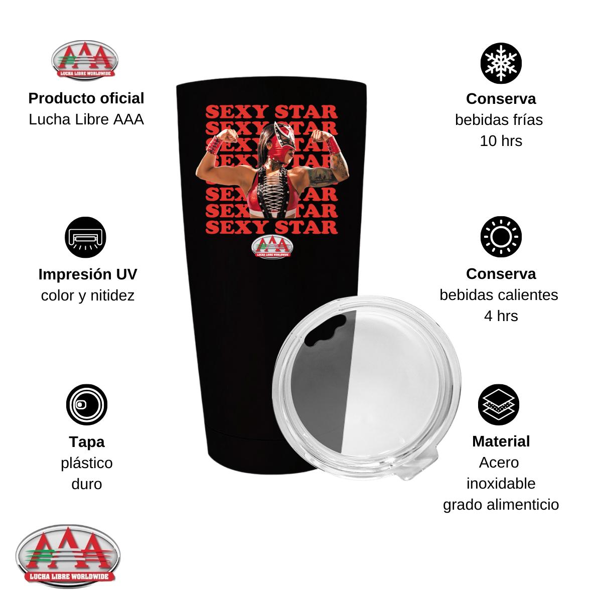 Termo 20 Oz Lucha Libre AAA Sexy Star Máscara