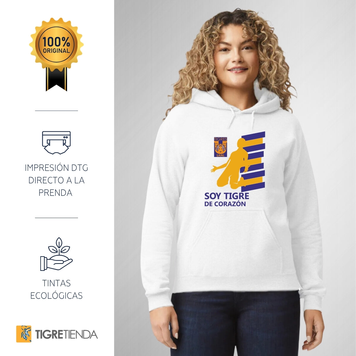 Sudadera Mujer Hoodie Tigres UANL De corazón – PM SHOP