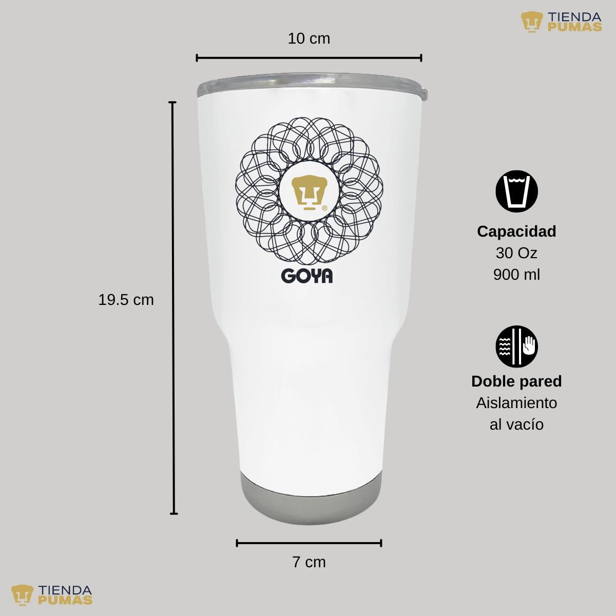 Termo 30 Oz Pumas UNAM Goya mandala