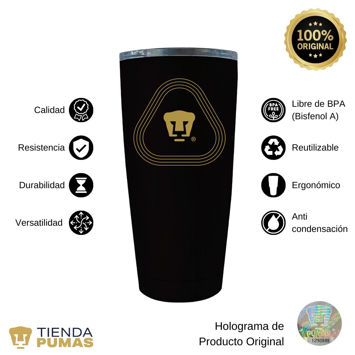 Termo 20 Oz Pumas UNAM Logo Líneas