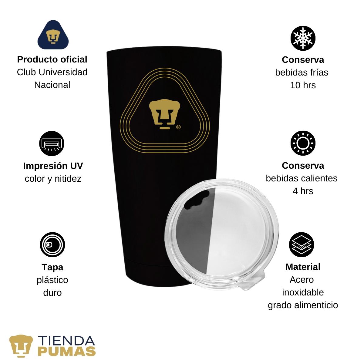 Termo 20 Oz Pumas UNAM Logo Líneas