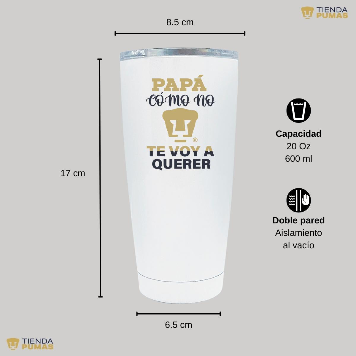 Termo 20 Oz Pumas UNAM Papá cómo no