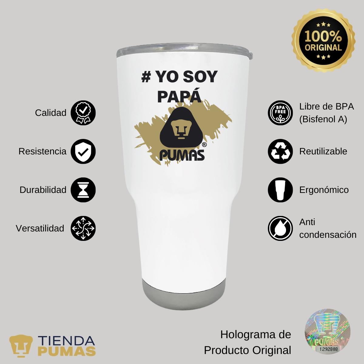 Termo Vaso Térmico 30 Oz Pumas UNAM Yo soy papá Pumas