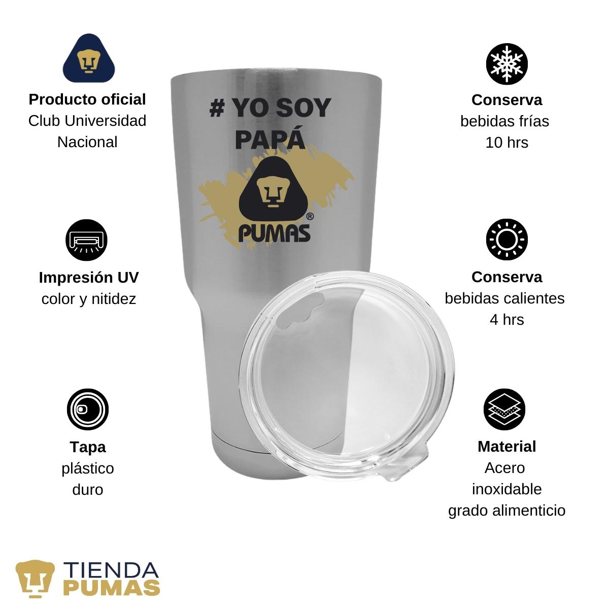 Termo Vaso Térmico 30 Oz Pumas UNAM Yo soy papá Pumas