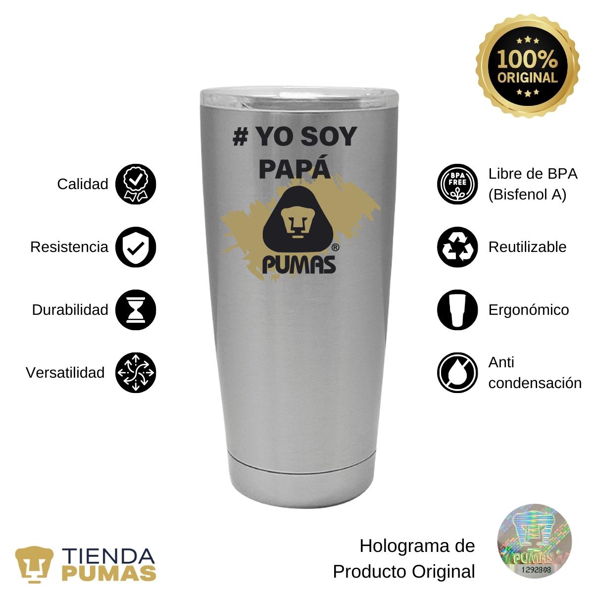 Termo Vaso Térmico 20 Oz Pumas UNAM Yo soy papá Pumas