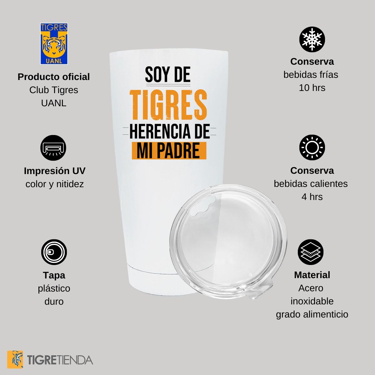 Termo 20 Oz Tigres UANL Soy de Tigres